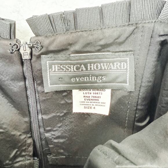 NWT Jessica Howard Evening Dress Black Red Floral Midi‎ Size 4 Goth Romantic 90s - Picture 5 of 8